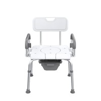 Siège de toilette et tabouret de douche double usage pour personnes âgées, design moderne, capacité 150 kg, finition mate ; transforme les toilettes à la turque en toilettes à la turque ou à la siège.