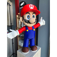 Kustom kualitas tinggi patung tokoh kartun serat kaca ukuran besar Resin Mario patung untuk dekorasi taman rumah