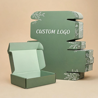 Boîte d'expédition en carton ondulé personnalisée avec logo d'usine, emballage imprimé, taille personnalisée, boîtes d'expédition vertes