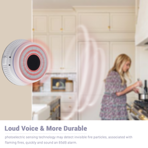 גלאי עשן אלחוטי 433mhz 240 כבל אזעקת עשן המחובר לחיבור v עם תעודת en14604 - Product Image 5