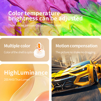 Proyektor Android Smart Mini K2 200 ANSI Lumens 1080P Maks 4K Baterai Terpasang WiFi 6 MEMC HDR10+ Fokus Otomatis Dapat Dikantongi