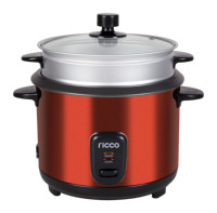 Cuiseur à riz électrique domestique automatique avec fonction maintien au chaud, en acier inoxydable et aluminium, revêtement antiadhésif, cylindre et tasse graduée droite