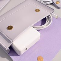Funda para portátil de cuero PU de 13, 14 y 15 pulgadas con bolsa pequeña, alfombrilla de ratón y soporte para cordón, juego de oficina