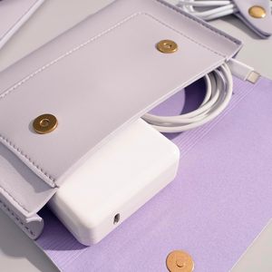 Funda para portátil de cuero PU de 13, 14 y 15 pulgadas con bolsa pequeña, alfombrilla de ratón y soporte para <span class=keywords><strong>cord</strong></span>ón, juego de oficina - Product Image 5