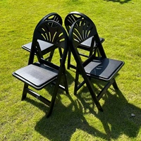 Chaise pliante d'extérieur en résine, imperméable, durable et empilable, avec dossier en éventail, pour location de mariages, fêtes et banquets