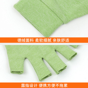 Fleece Lined Knuckle <b>Gloves</b> Solid Color Thickened Warm For Students Writing In Air Conditioned Rooms Autumn Winter - Product Image 3