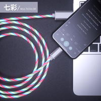 Clignotant visible LED coulant câble led charge rapide câbles usb c données usb micro/8pin fil