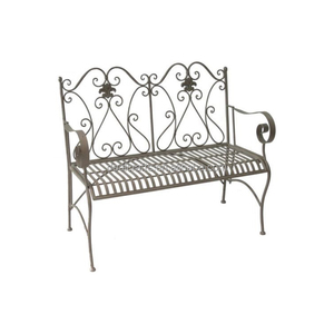 Garden Bench Outdoor Patio Bench Metal Furniture Seating with Antique Rose Design, for Lawn, Front Porch
