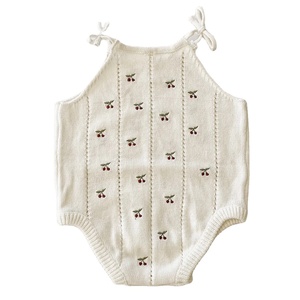 Mameluco <span class=keywords><strong>de</strong></span> Verano sin Mangas con Bordado Personalizado <span class=keywords><strong>de</strong></span> Limón y Cereza, Unisex para Bebés, 100% Algodón, ODM, con Botones a Presión, Tejido <span class=keywords><strong>de</strong></span> Punto - Product Image 1