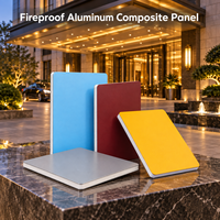 Panneau composite en aluminium ignifuge FEVE, revêtement brillant bronze, 4 mm, 1220x2440 mm, pour bardage de canopies commerciales