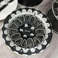 Jeu de jantes forgées décalées Viorock, jantes avant étroites et jantes arrière larges à beadlock, PCD et déport personnalisés, compatibles Mustang Camaro Challenger
