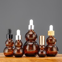 Bouteilles en verre double gourde de 30 ml en gros avec compte-gouttes, sérigraphiées, pour emballage de sérum et crème, avec carton