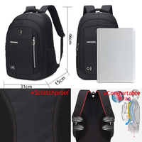 Sac à dos pour ordinateur portable avec logo personnalisé Sac étanche pour ordinateur portable avec fermeture à glissière d'affaires pour étudiants, femmes, hommes, voyages