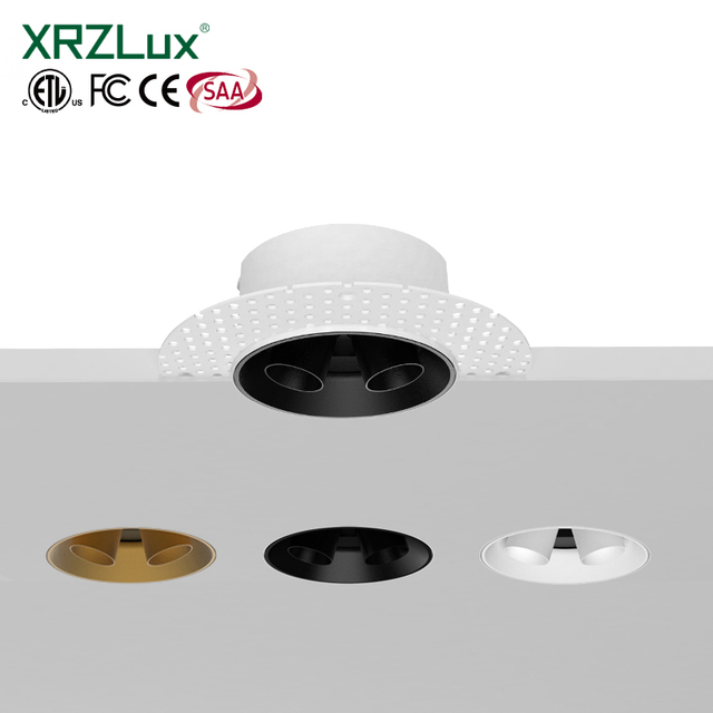 XRZLux 8W LED Adjustable Downlight Modern COB Ceiling Wall Washer Spotlight Dimmable Double Spot Light Aluminum ETL Approved