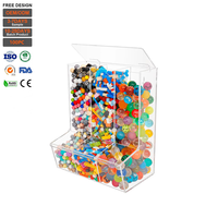 Boîte de rangement murale moderne en acrylique à 3 compartiments avec couvercle, organisateur de jouets pour chambre d'enfant, distributeur suspendu pour blocs de fléchettes