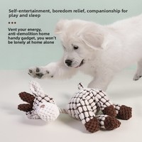 Schattig cartoon 3-kleurig polyester pluche ezel knoopvormig wasbaar bijtbestendig puppy bijtring & slaapmaatje voor katten & honden