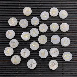 6mm 8mm Natural Round Shape White Sea Shell Alphabet Beads Mother of pearl jewelry