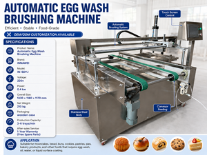 Machine à brosser et à glacer liquide haute performance pour mini-pâtisseries aux champignons, œufs danois, pour la production en usine alimentaire - Product Image 3