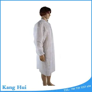 PP/SMS Lab Coat Waterproof Non Woven Disposable Doctor Coat Factory Directly For Hospital Cleaning OEM Available