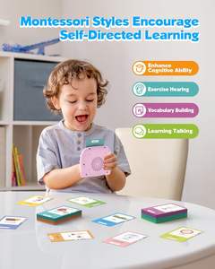 Cartes flash parlantes bilingues GY en plastique pour tout-petits 2+ ans, espagnol et anglais, outils de logopédie de poche, 512 mots, <span class=keywords><strong>Montessori</strong></span> - Product Image 3