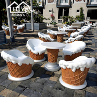 Ensemble de table et chaises créatives sur mesure pour glacier, hôtel, parc, décoration extérieure, fabricant de mobilier commercial