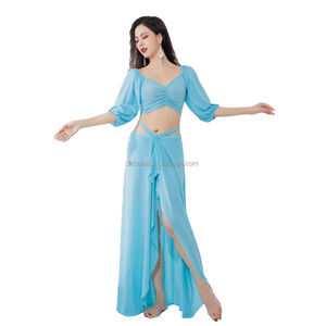 Ensemble <span class=keywords><strong>de</strong></span> pratique <span class=keywords><strong>de</strong></span> <span class=keywords><strong>danse</strong></span> du ventre Sexy haut à col en v + pantalon ceinture à glands pantalon évasé adulte <span class=keywords><strong>danse</strong></span> <span class=keywords><strong>orientale</strong></span> vêtements d'entraînement professionnel - Product Image 1