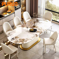 Vente directe d'usine, table à manger en bois massif moderne minimaliste de luxe personnalisable, ensemble de meubles écologiques et durables pour 6 personnes