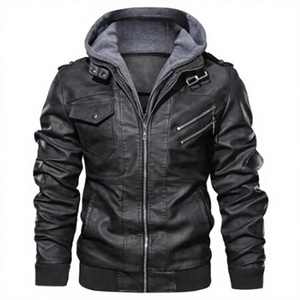 Veste de moto pour homme en cuir véritable marron respirant avec logo frontal coupe-vent slim fit avec fermetures éclair et doublure en cuir - Product Image 4