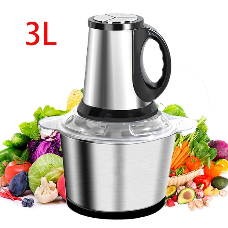 Home Kitchen Chopper Food Grinder Günstige Edelstahl Small Best Meat Chopper Automatische 2L 3L elektrische Fleischwolf zum Verkauf