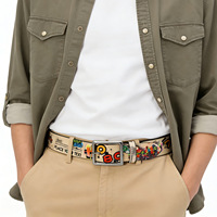 Ceintures JULUN pour femmes, ceinture en strass, ceintures pour femmes, style hip-hop, imprimé graffiti, PU, boucle carrée en métal antique, style streetwear