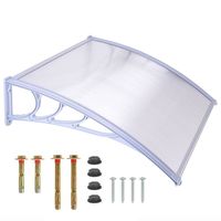 Auvent extérieur 150*150  imperméable pare-soleil avec plaque en polycarbonate pour la maison