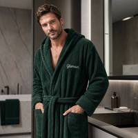Peignoirs pour hommes épais et chauds, peignoirs de luxe pour l'hiver, pyjamas de créateur, peignoirs longs et moelleux pour hommes avec poches, vêtements de détente