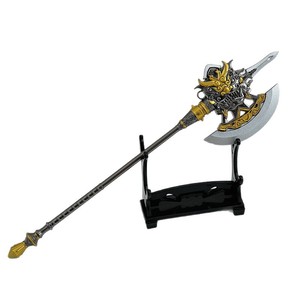 อาวุธประดับละครสามก๊กโมเดล22ซม. ขวานที่ทำลายด้วยหินโลหะทั้งหมดแกะสลักเกราะที่ทำจากโลหะทั้งชิ้น - Product Image 2