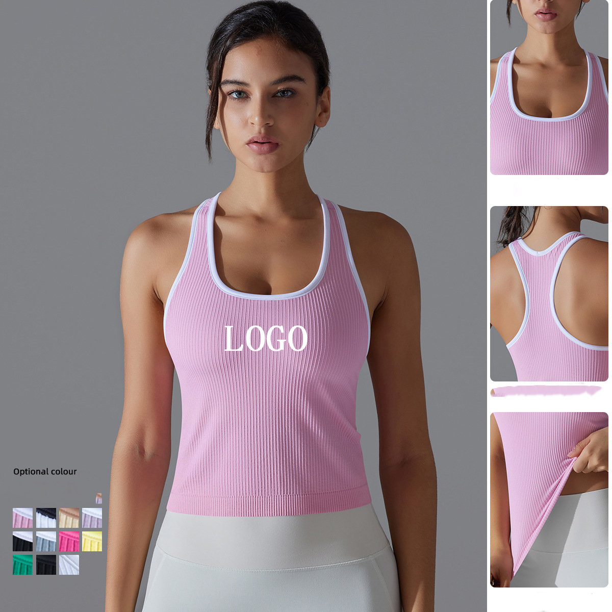 Custom Logo Lightweight Screen Printed Gym Clothing Sexy Yoga Breathable Sports Wear Tank Top Workout Women Yoga Fitness t Shirt