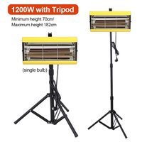 Lampe de séchage infrarouge 1200W OEM/ODM pour peinture, portable, pour réparation de bosses de carrosserie automobile, avec trépied