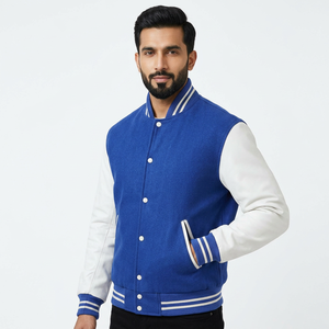 Blouson universitaire personnalisé style Letterman, dernière collection, hiver, col à capuche, manches en cuir, grandes tailles disponibles - Product Image 1