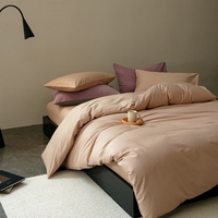 Ensemble de literie hôtelière 4 pièces en coton 100% de qualité supérieure, couleur unie, 200 fils/cm², toutes saisons, écologique, pour usage domestique