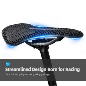 250x150mm Cool <span class=keywords><strong>selle</strong></span> <span class=keywords><strong>de</strong></span> vélo 3D nid d'abeille haute résistance imprimé coussin Super léger en Fiber <span class=keywords><strong>de</strong></span> carbone T800 route <span class=keywords><strong>VTT</strong></span> siège - Product Image 6