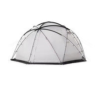 Tente de camping à dôme de sphéricité de fabricant d'usine OEM tente de boule multi-pièces tente de 5 + personnes avec trou de cric de poêle pour temps froid