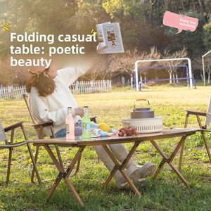 Multifunctional Modern Oxford Egg Roll <b>Table</b> Aluminum <b>Portable</b> Folding <b>Table</b> for Leisure Camping <b>Picnic</b> 4-Seater - Product Image 4