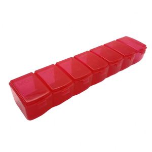Organisateur de pilules hebdomadaire en gros, 7 jours, argenté, 7 compartiments, boîte à pilules en plastique - Product Image 1