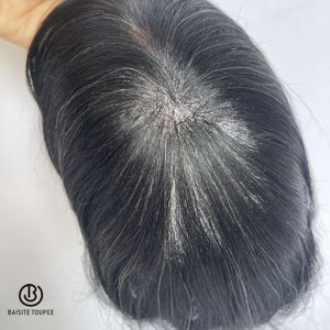 En stock grossiste suisse HD Lace Base système de remplacement postiches 80% moins de densité vrais cheveux humains naturels perruques pour hommes Toupet - Product Image 1