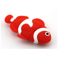 Clés USB promotionnelles en vrac, en forme de poisson doré, en caoutchouc PVC personnalisé, USB 2.0, 4 Go, 8 Go, 32 Go, 64 Go, 128 Go, en silicone souple 3D, mignonnes