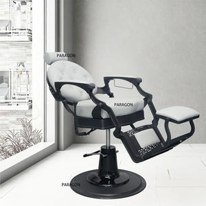 Silla de barbero <span class=keywords><strong>Lord</strong></span> Gold personalizada de primera calidad, fabricante de sillas de barbero de Metal de estilo real para <span class=keywords><strong>barber</strong></span>ías - Product Image 2