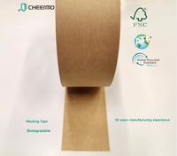 Ruban d'emballage marron en papier kraft personnalisé direct usine adhésif simple face déchirable à la main emballage imprimable inscriptible étanche