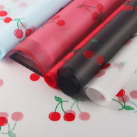 58*58cm/pcs rouge cerise Design imprimé en plastique étanche fleur Bouquet papier d'emballage Floral papier d'emballage