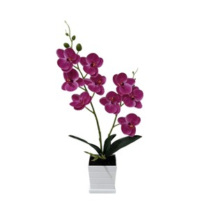Fleur artificielle Paulon Phalaenopsis Orchidée 42 cm de haut en plastique souple, décoration de bureau pour la maison et accessoires de mariage - Product Image 5