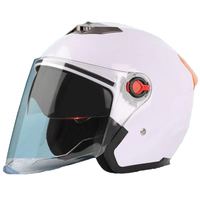 Casque de sécurité pour moto tout-terrain pour adultes, style trois-quarts supérieur, système de visière solaire double intégré, protection stable de la tête