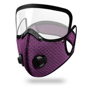<span class=keywords><strong>Masque</strong></span> de ski demi-visage en polyester pour cyclisme et entraînement, avec filtre à charbon actif, en tissu maillé, coupe-vent et respirant pour activités de plein air - Product Image 6