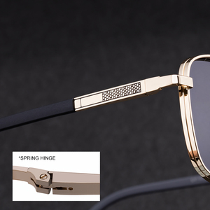 <span class=keywords><strong>Lunettes</strong></span> de soleil carrées rétro Partagas en métal avec charnière à ressort, double pont, protection UV400, personnalisables avec logo, pour hommes – Vente en gros - Product Image 3